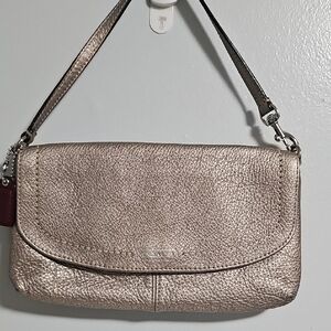 Coach Metallic Silver Clutch